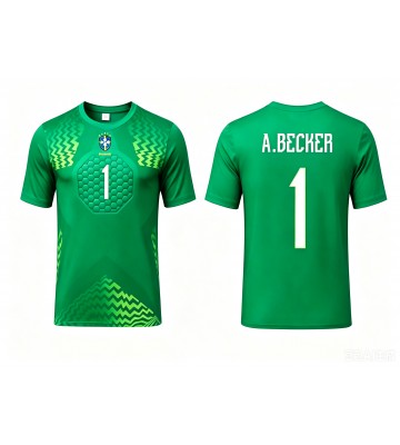 Brasilien Alisson Becker #1 Målmand Udebanetrøje VM 2026 Kortærmet